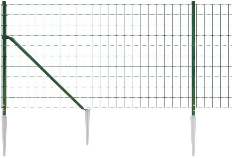 Vielinė tinklinė tvora su smaigais, žalios spalvos, 1,1x25m