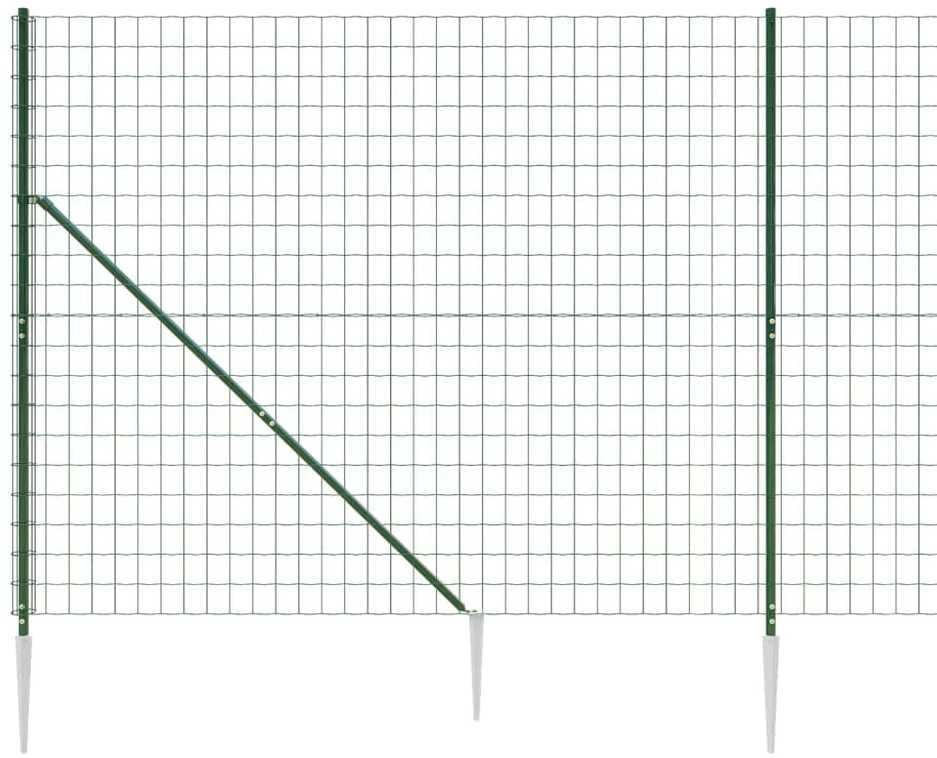 Vielinė tinklinė tvora su smaigais, žalios spalvos, 1,8x25m