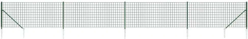 Vielinė tinklinė tvora su smaigais, žalios spalvos, 1,1x10m