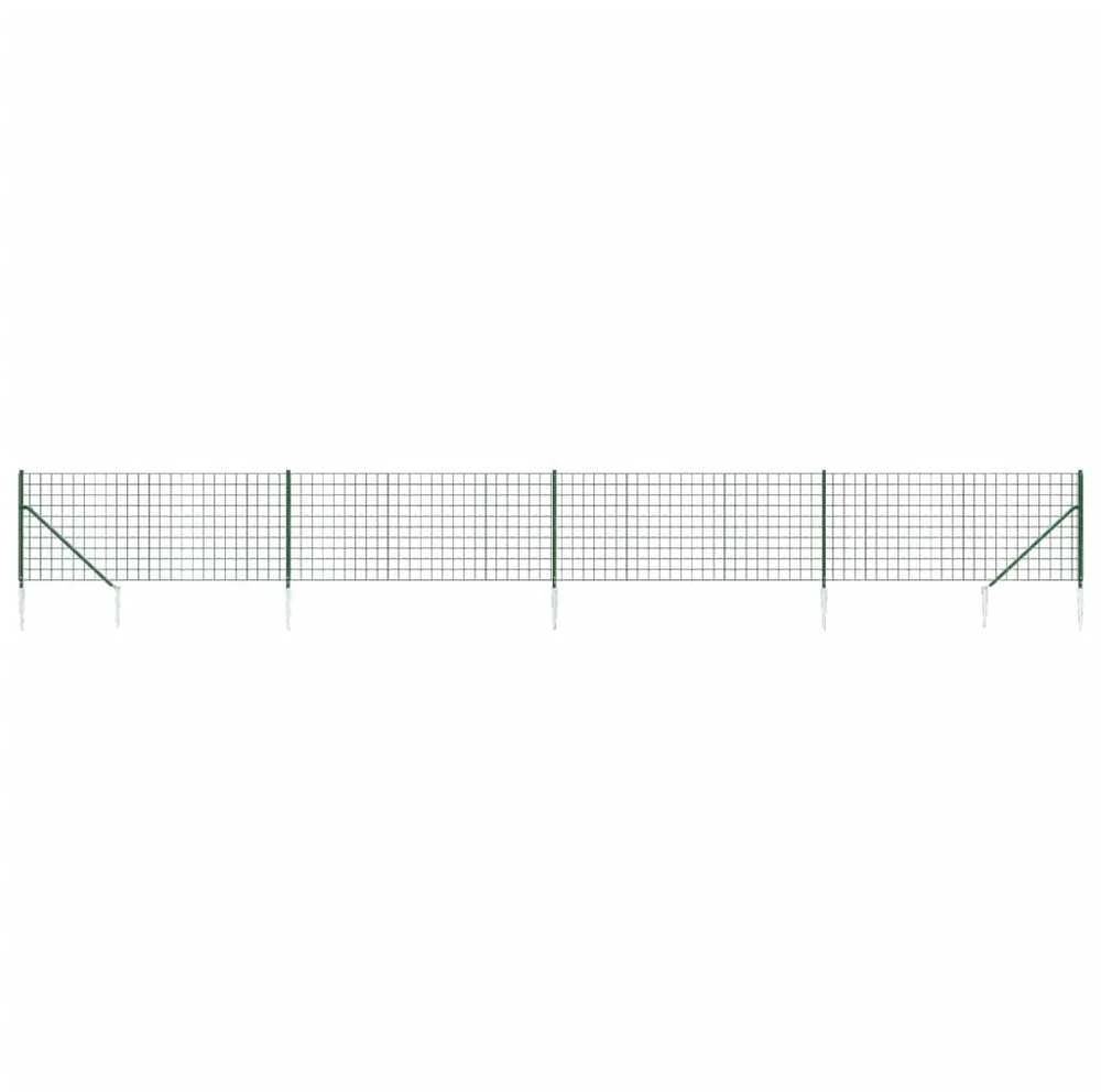 Vielinė tinklinė tvora su smaigais, žalios spalvos, 1,1x10m
