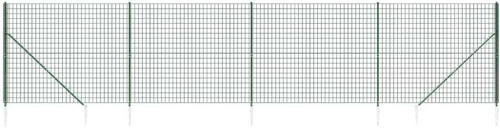 Vielinė tinklinė tvora su smaigais, žalios spalvos, 1,4x10m