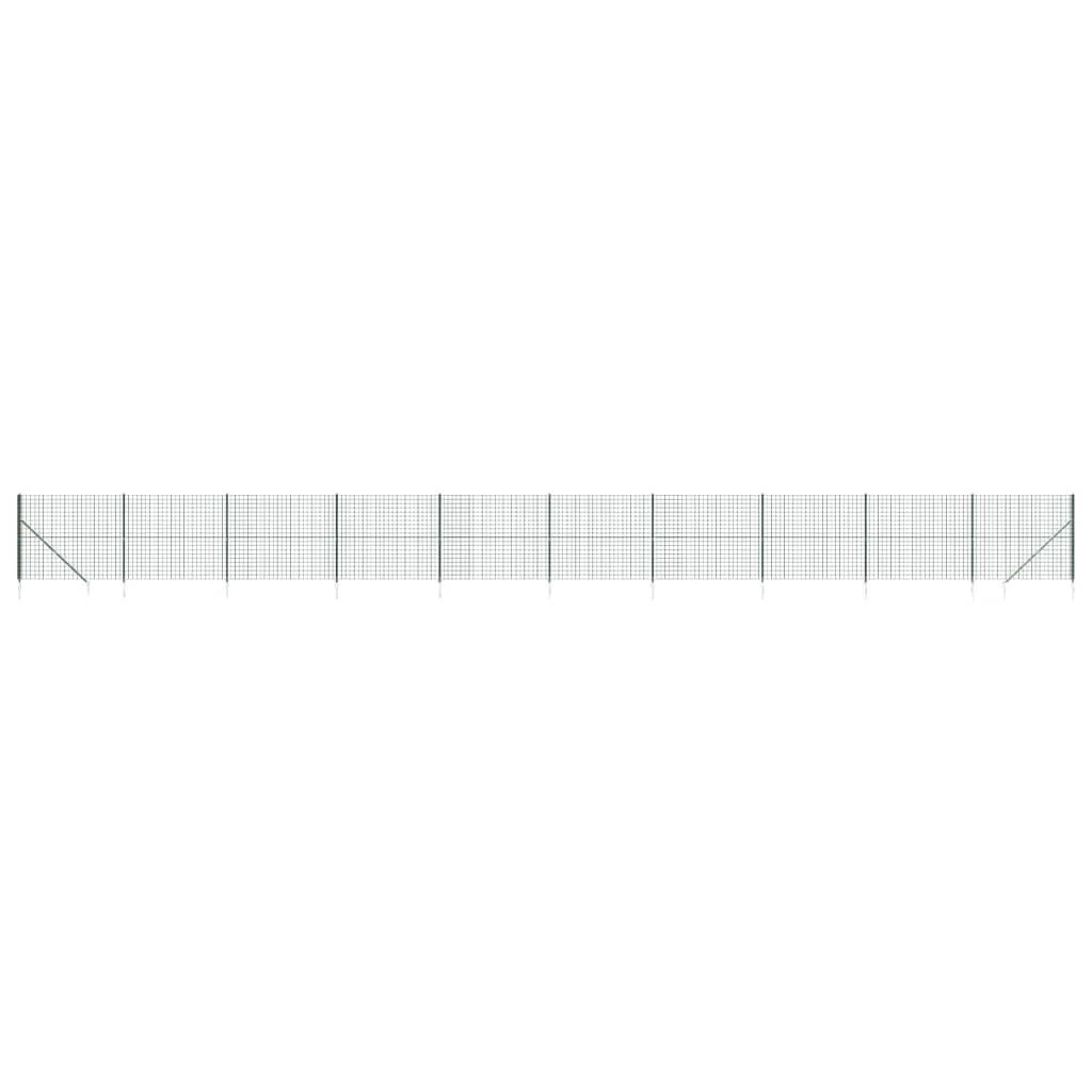 Vielinė tinklinė tvora su smaigais, žalios spalvos, 2,2x25m