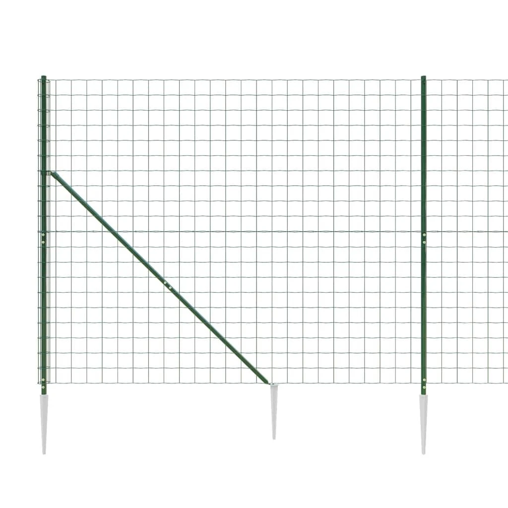 Vielinė tinklinė tvora su smaigais, žalios spalvos, 2,2x25m