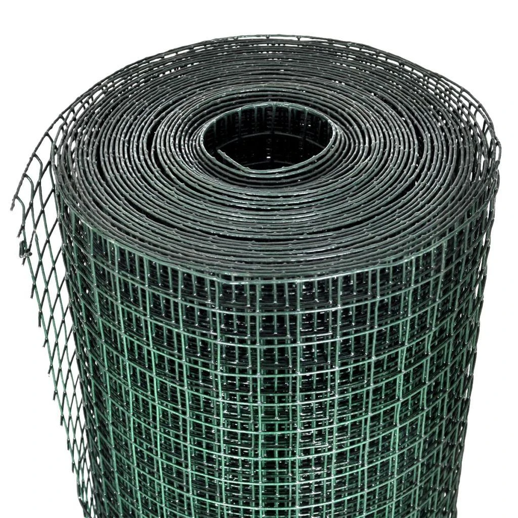 Vielinis tinklas viščiukams su PVC danga, žalias, 25x1m