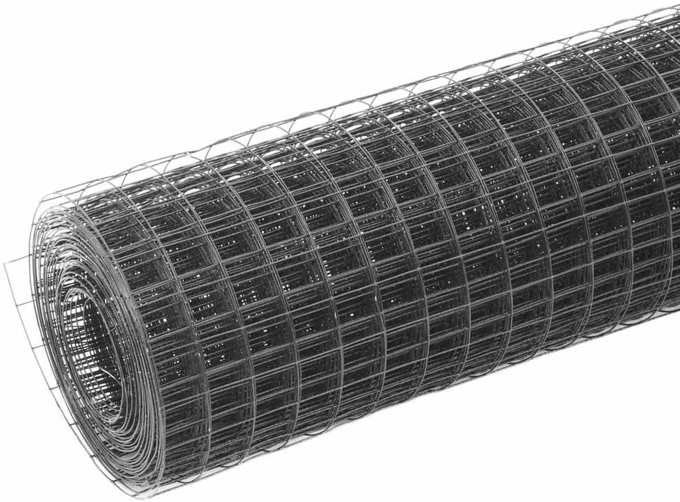 Vielos tinklas su PVC danga, pilkas, 10x1m