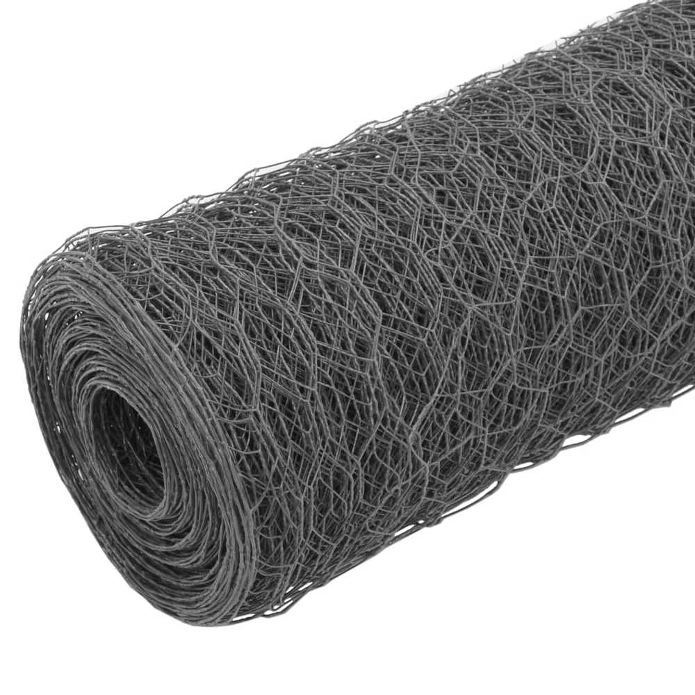 Vielos tinklas viščiukų aptvarui su PVC danga, pilkas, 25x0,5m