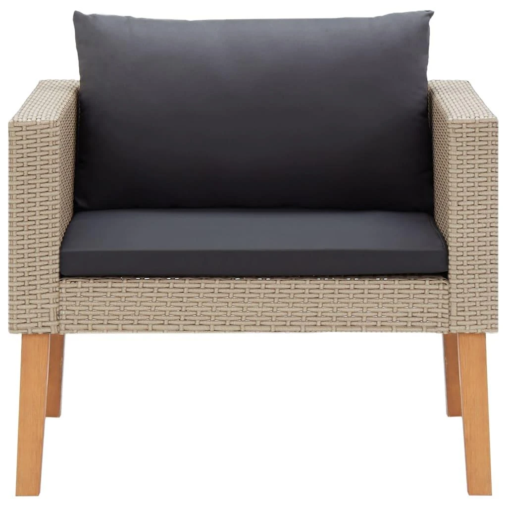 Vienvietė sodo sofa su pagalvėlėmis, smėlio, poliratanas