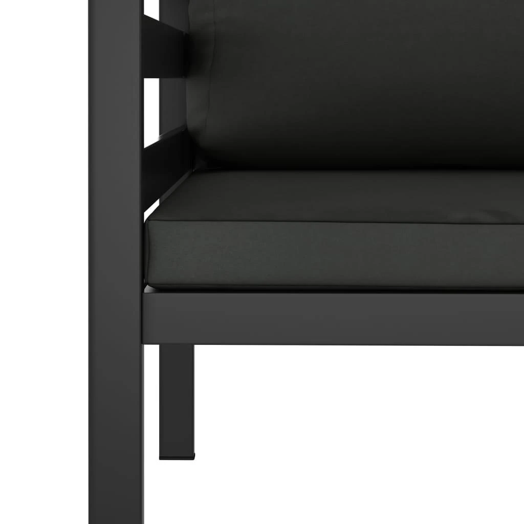 Vienvietė sofa su pagalvėlėmis, antracito spalvos, aliuminis