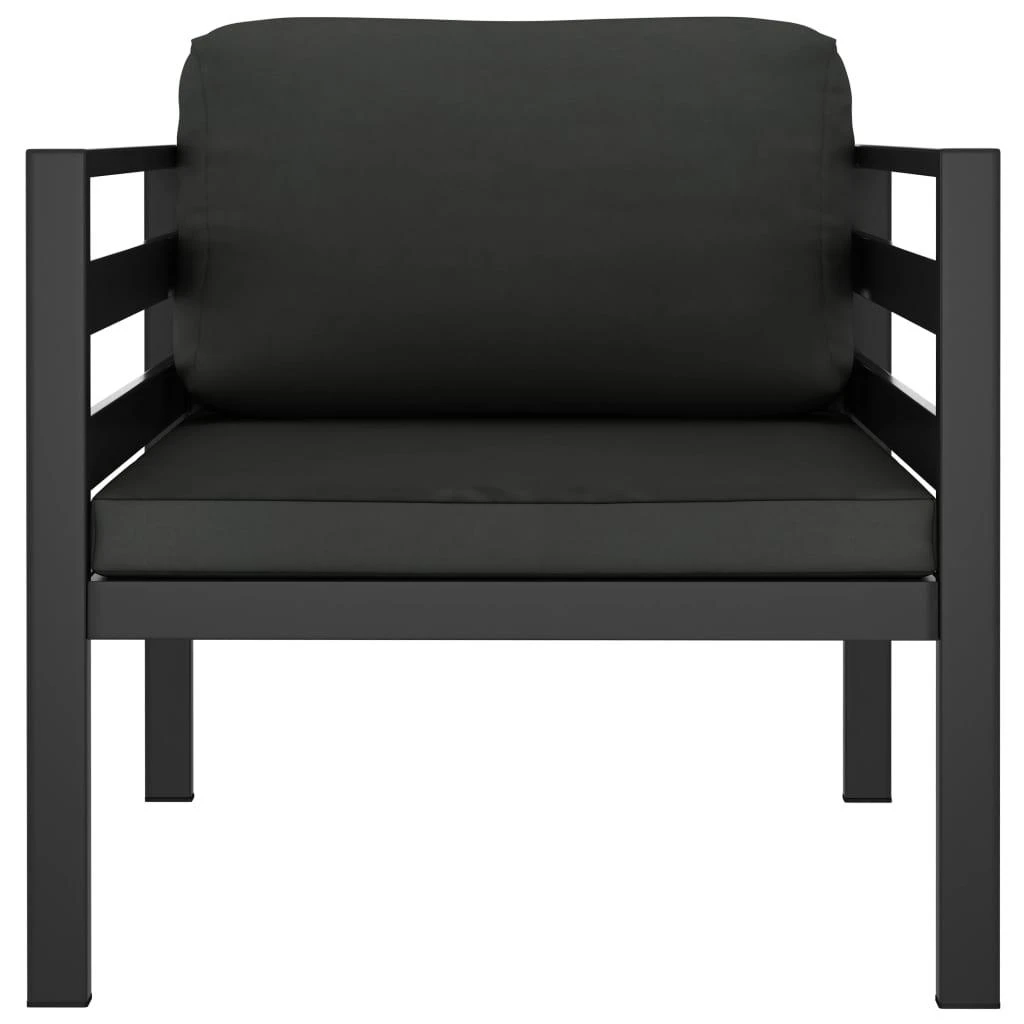 Vienvietė sofa su pagalvėlėmis, antracito spalvos, aliuminis