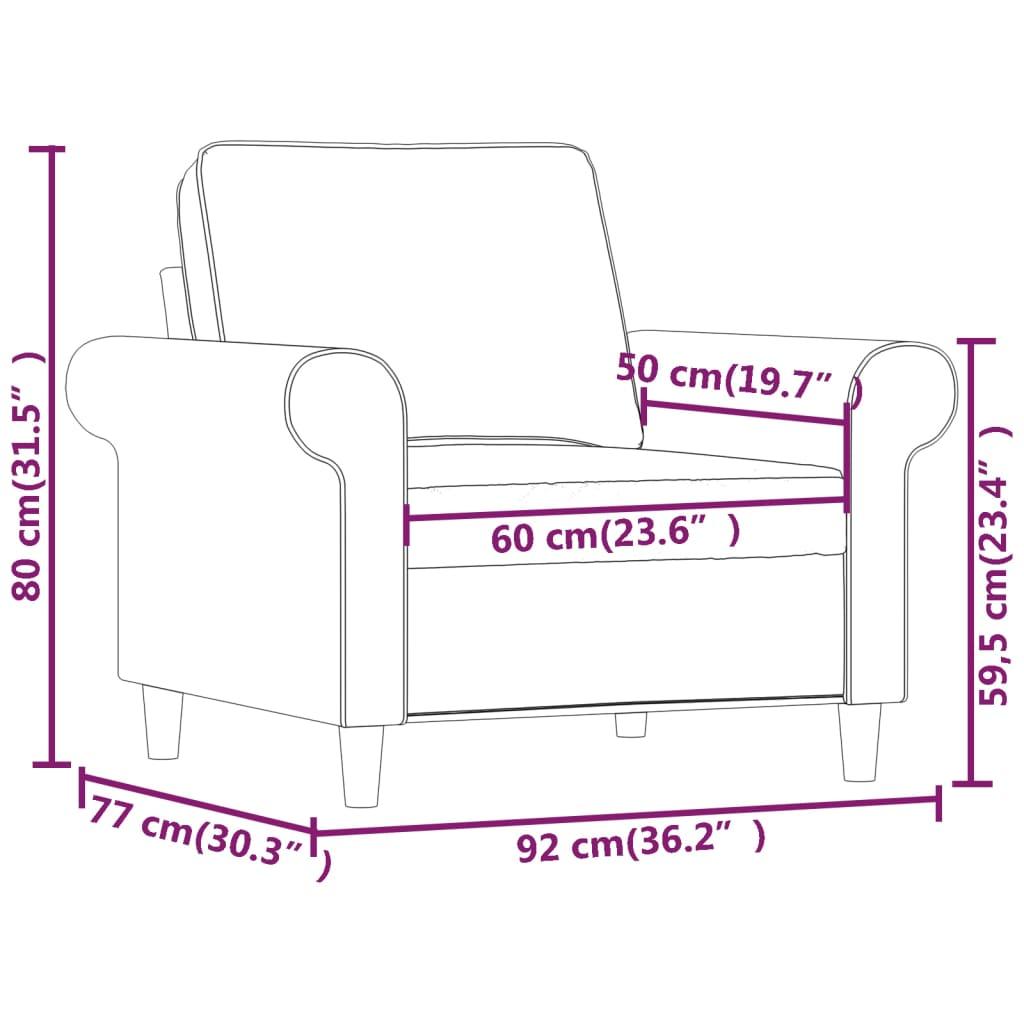 Sofa Krėslas, šviesiai pilkos spalvos, 60cm, audinys