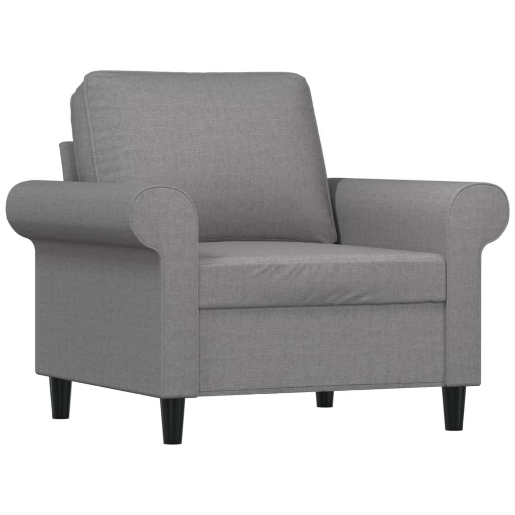 Sofa Krėslas, šviesiai pilkos spalvos, 60cm, audinys
