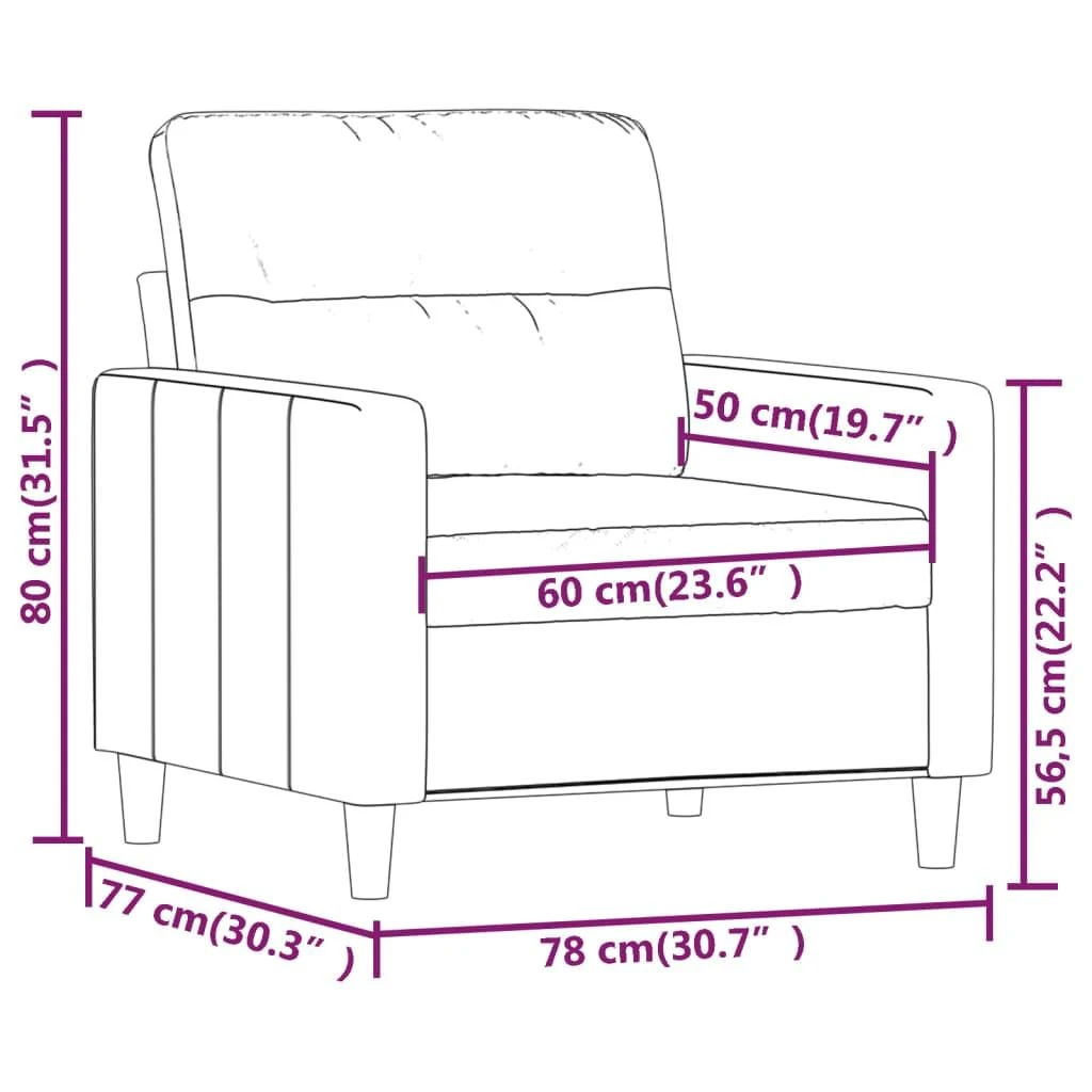 Sofa Krėslas, tamsiai pilkos spalvos, 60cm, audinys