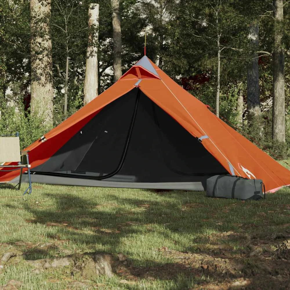 Stovyklavimo palapinė, oranžinė, vienvietė, tipi dizaino