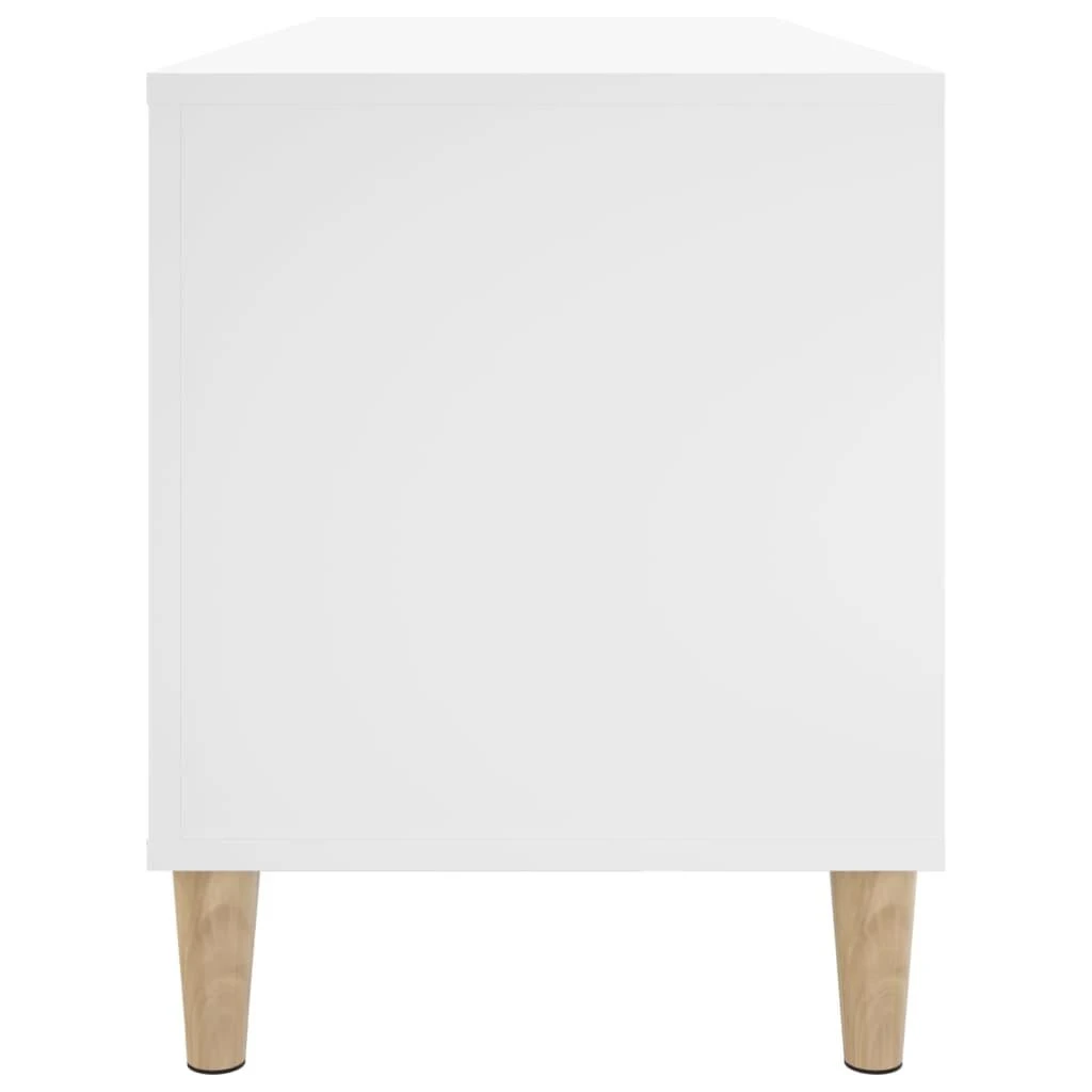 Vinilinių plokštelių spintelė, balta, 100x38x48cm, mediena
