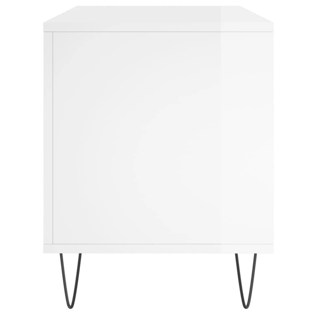 Vinilinių plokštelių spintelė, balta, 100x38x48cm, mediena