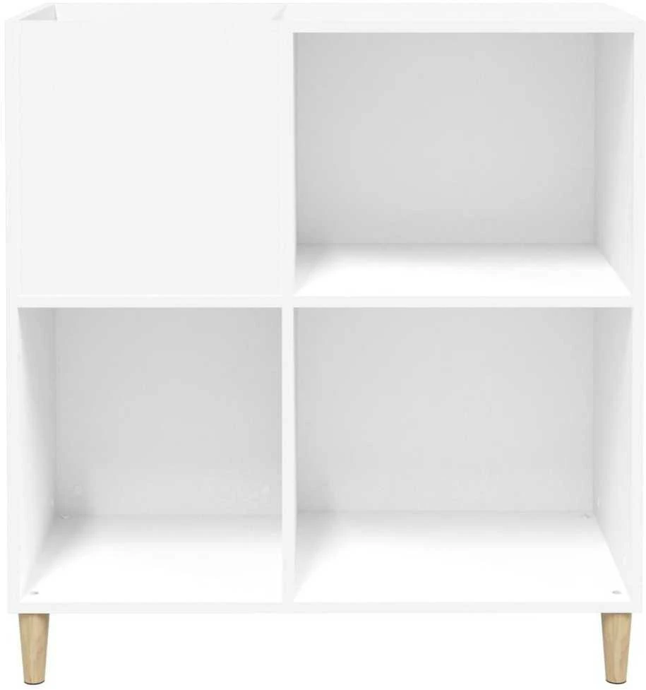 Vinilinių plokštelių spintelė, balta, 84,5x38x89cm, mediena