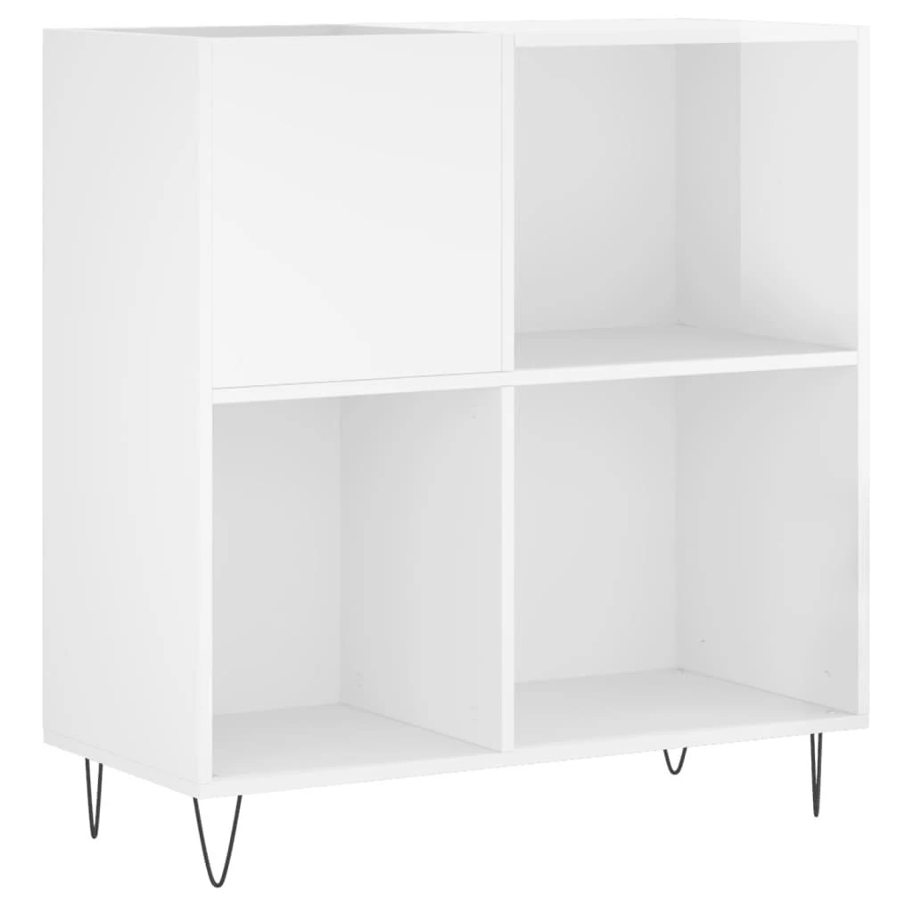 Vinilinių plokštelių spintelė, balta, 84,5x38x89cm, mediena