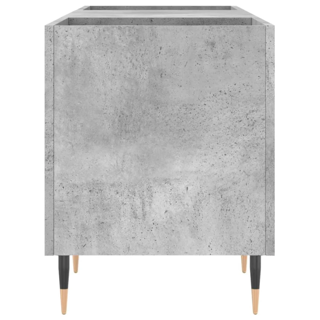 Vinilinių plokštelių spintelė, betono, 121x38x48cm, mediena