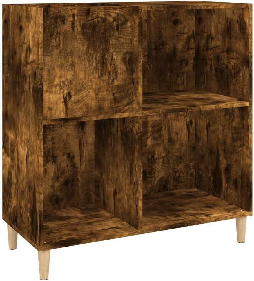 Vinilinių plokštelių spintelė, dūminė, 84,5x38x89cm, mediena