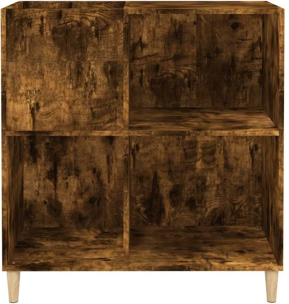 Vinilinių plokštelių spintelė, dūminė, 84,5x38x89cm, mediena
