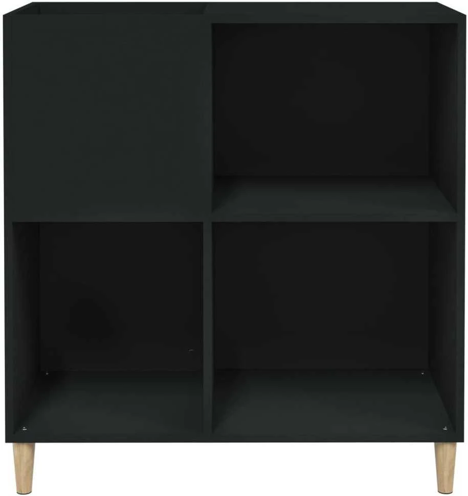 Vinilinių plokštelių spintelė, juoda, 84,5x38x89cm, mediena