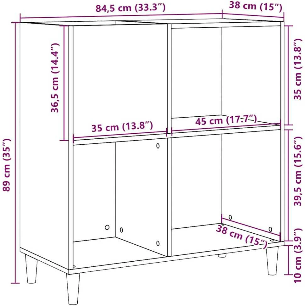 Vinilinių plokštelių spintelė, medienos, 84,5x38x89cm, mediena