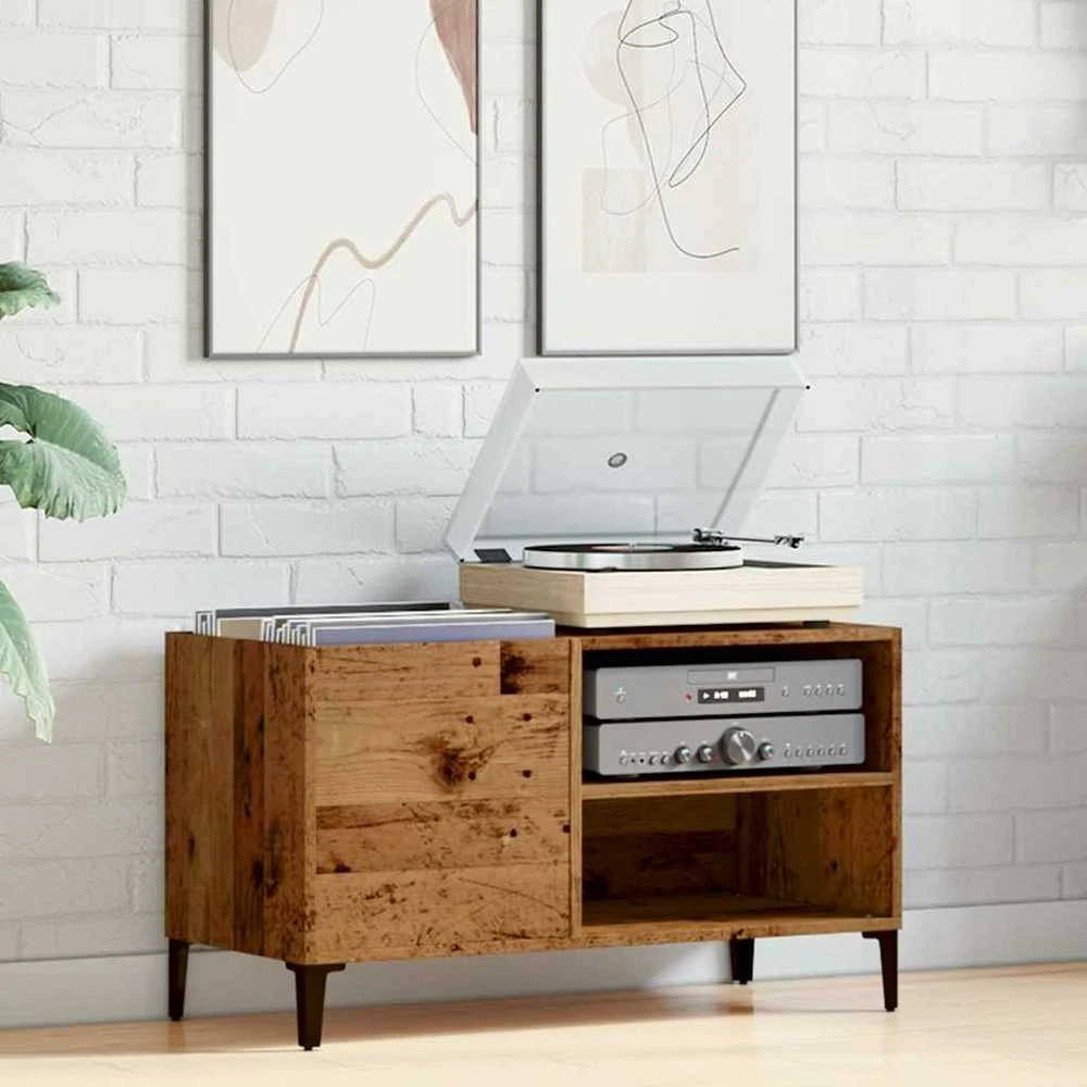 Vinilinių plokštelių spintelė, medienos, 84,5x38x48cm, mediena