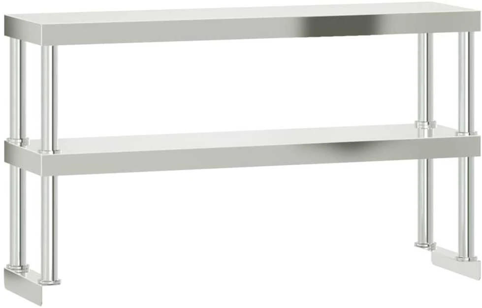 Virtuvės darbastalis su lentyna viršuje, 110x55x150cm, plienas