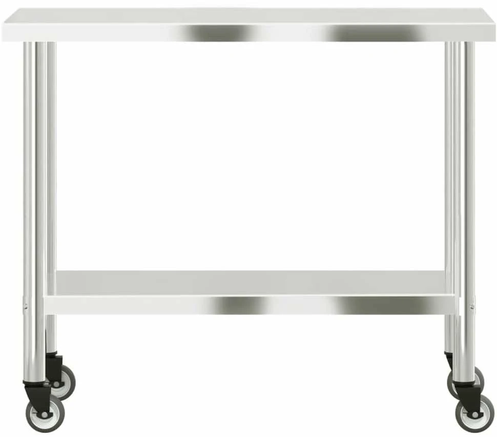Virtuvės darbastalis su ratukais, 110x55x85cm, plienas