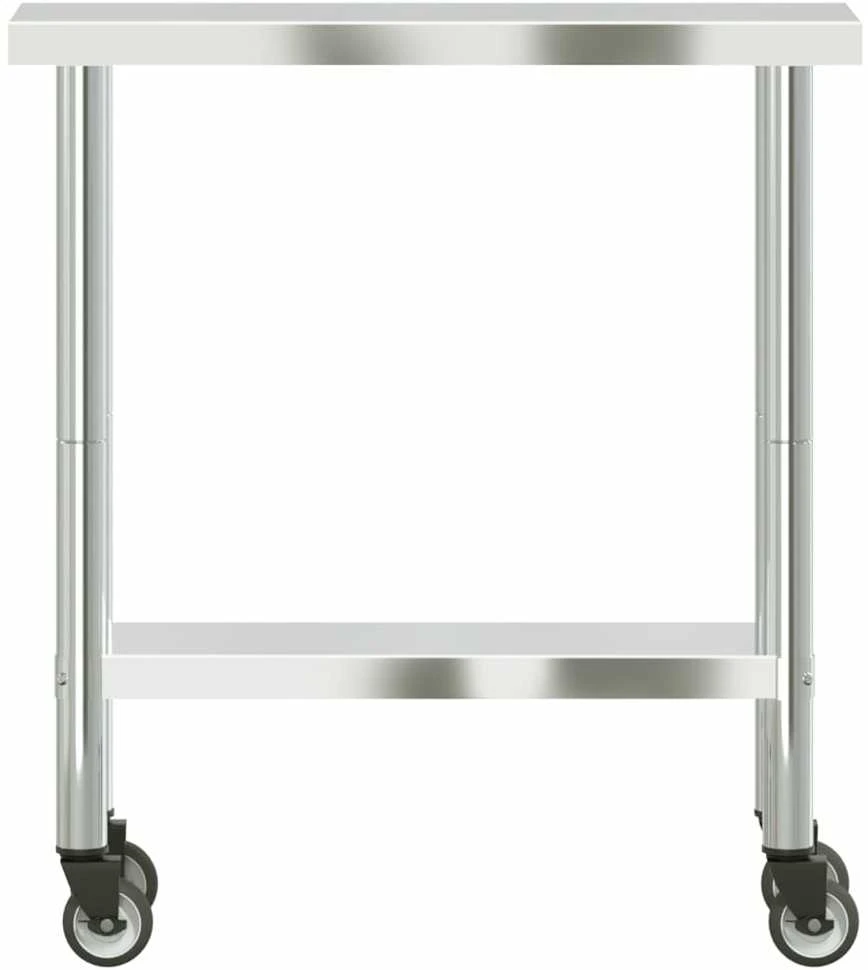 Virtuvės darbastalis su ratukais, 82,5x30x85cm, plienas