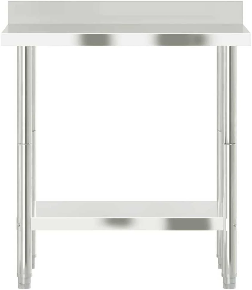 Virtuvės darbastalis su sienele, 82,5x55x93cm, plienas