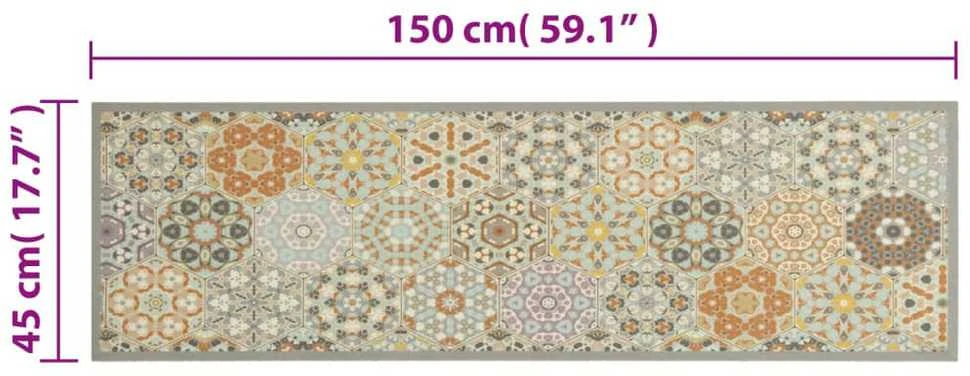 Virtuvės kilimėlis, 45x150cm, aksomas, plaunamas, su rombais