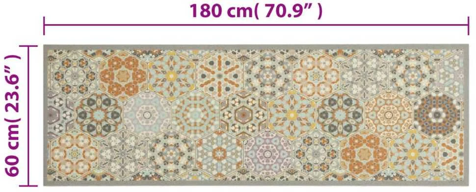 Virtuvės kilimėlis, 60x180cm, aksomas, plaunamas, su rombais