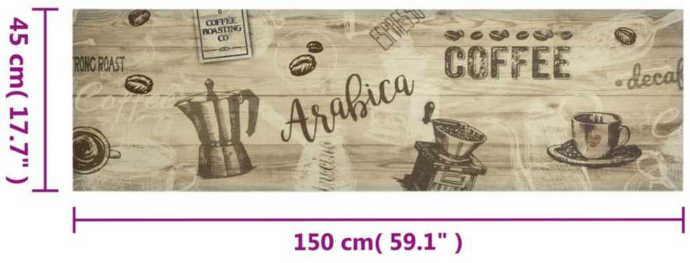 Virtuvės kilimėlis, rudas, 45x150cm, aksomas, plaunamas