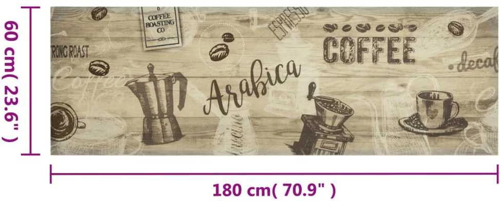 Virtuvės kilimėlis, rudas, 60x180cm, aksomas, plaunamas