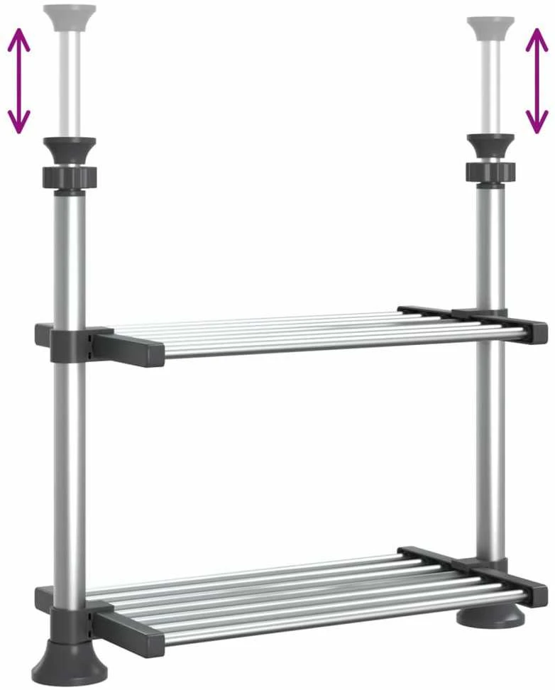 Virtuvės lentyna, 50x25x(50–70)cm, aliuminis