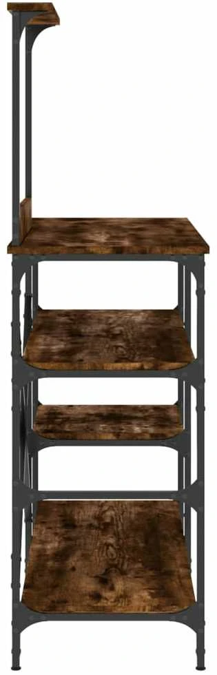 Virtuvės lentyna, dūminė, 90x40x132cm, apdirbta mediena/metalas