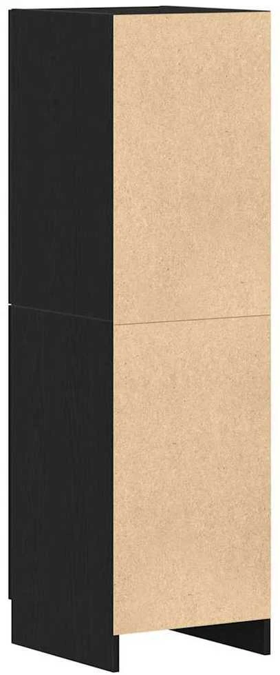 Virtuvės spintelė, juodos, 38x41,5x131,5cm, apdirbta mediena