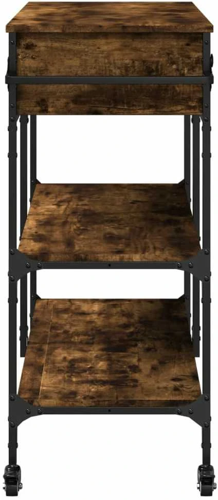 Virtuvės vežimėlis, dūminio ąžuolo, 105x42x95cm, mediena