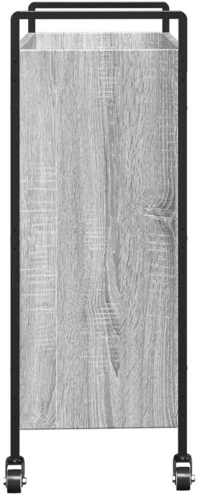 Virtuvės vežimėlis, pilkas ąžuolo, 70x30x82cm, apdirbta mediena