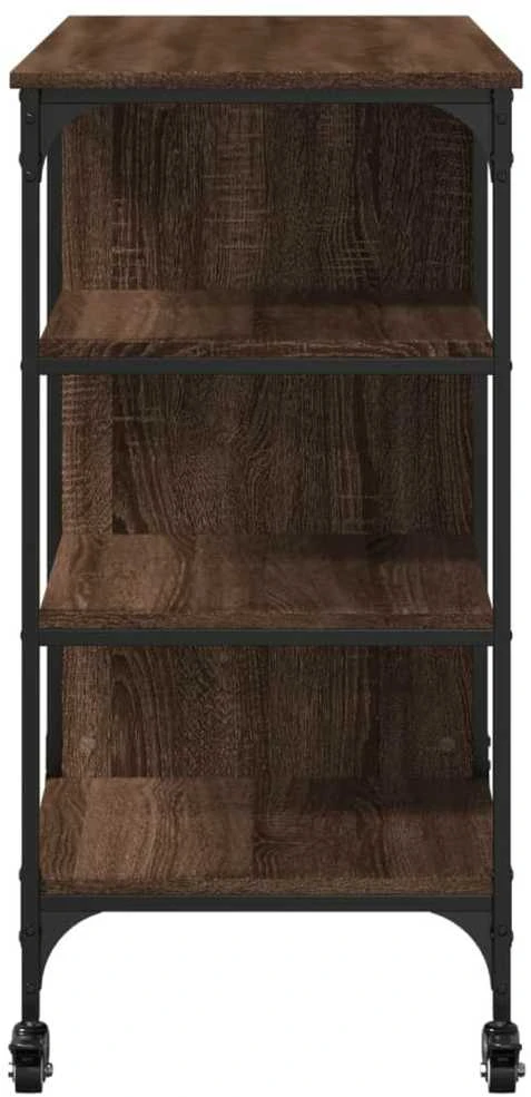 Virtuvės vežimėlis, rudas ąžuolo, 100x45x89,5cm, mediena