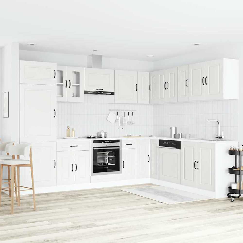 Virtuvinių spintelių komplektas, 14 dalių, Kalmar, balta