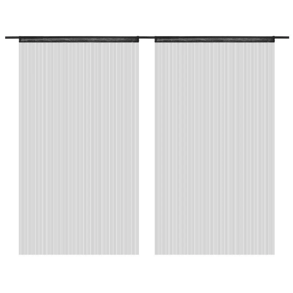 Virvelinės užuolaidos, 2vnt., 100x250cm, juodos spalvos