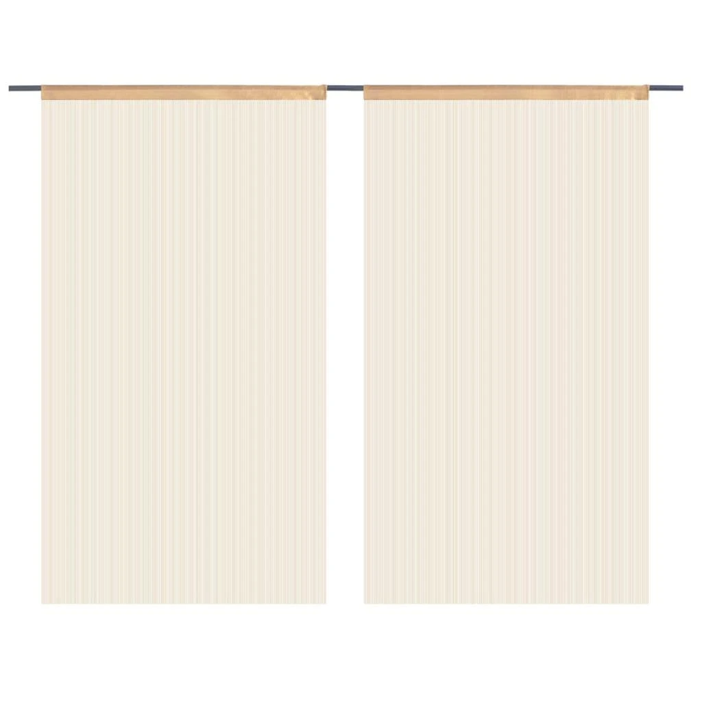 Virvelinės užuolaidos, 2vnt., 100x250cm, smėlio spalvos