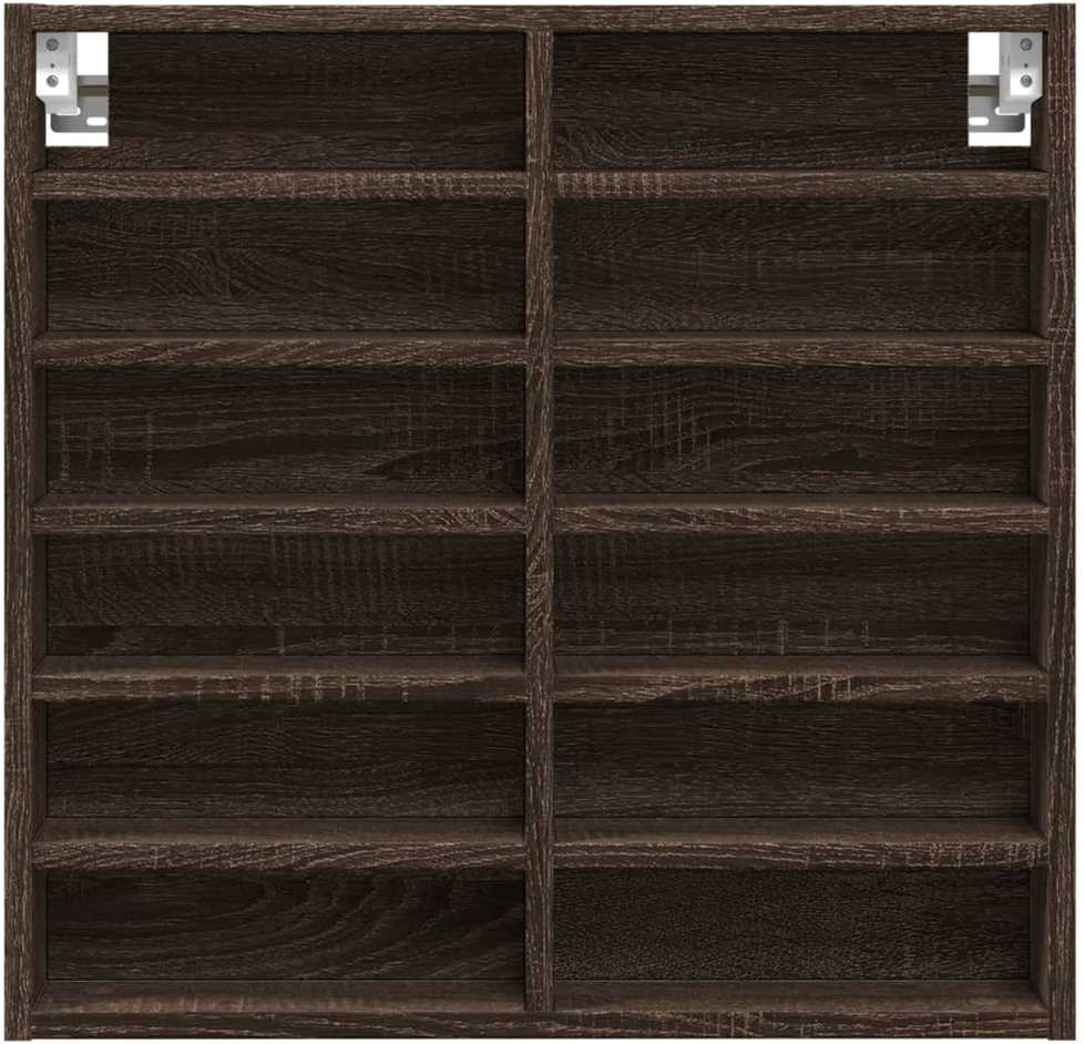 Vitrininė spintelė, ruda ąžuolo, 60x8,5x58cm, mediena