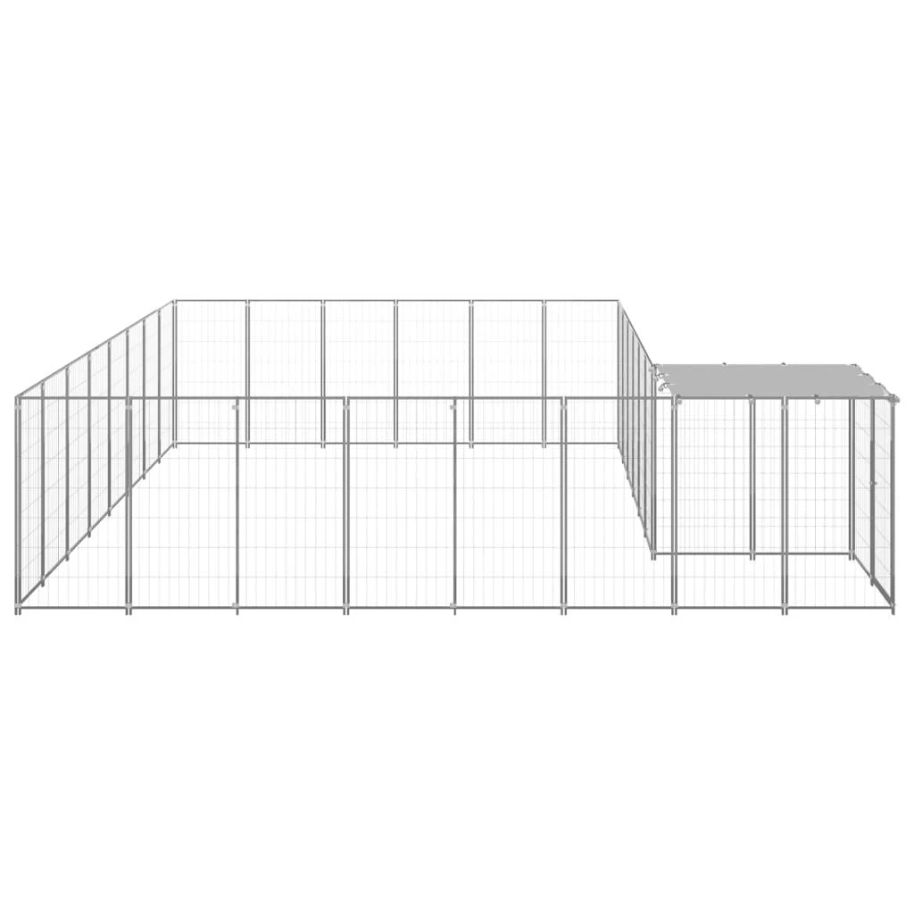 Voljeras šunims, sidabrinės spalvos, 15,73 m², plienas