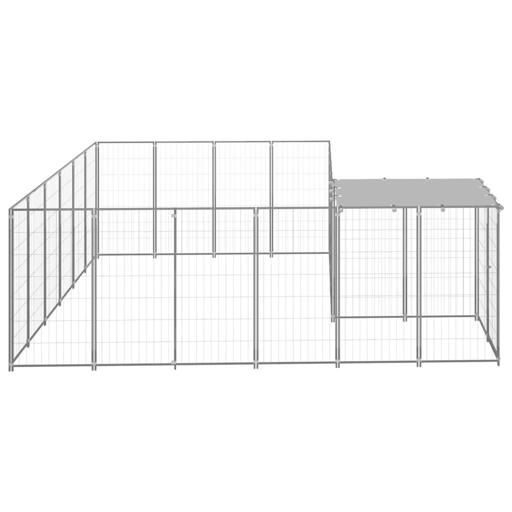 Voljeras šunims, sidabrinės spalvos, 8,47 m², plienas