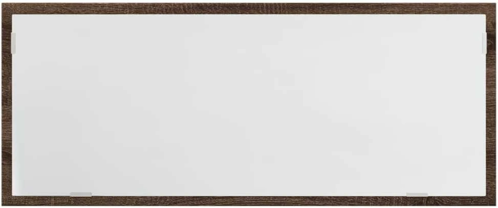 Vonios kambario LED veidrodis, rudas, 100x8,5x37cm, mediena