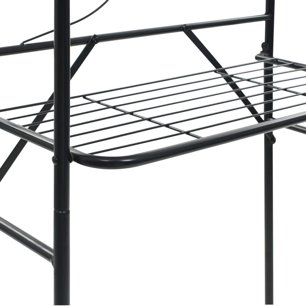Vonios kambario lentyna, juoda, 60x33x174 cm