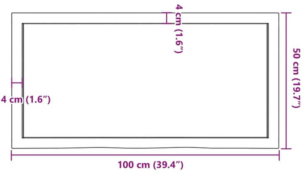 Vonios kambario stalviršis, 100x50x(2-4) cm, medienos masyvas